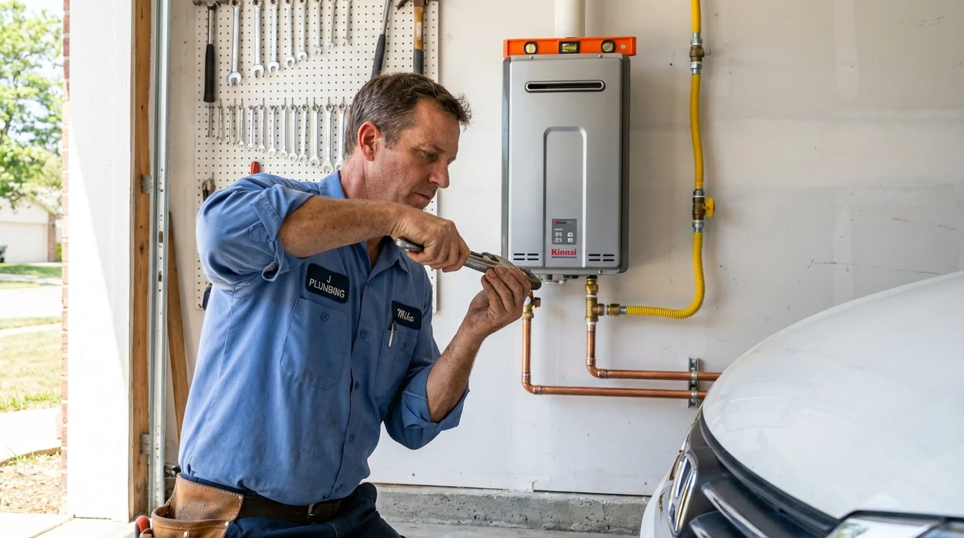 Tankless water heater installation by a Johns Plumbing LLC plumber in Stratford